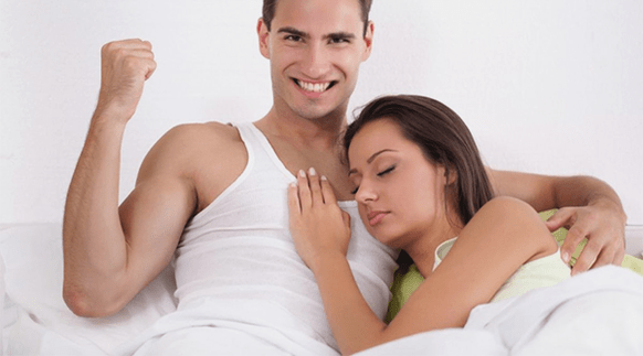 A woman in bed with a man who has the potential to increase